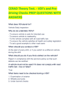 CERAD Theory Test. - VDI’s and Predriving Checks PREP QUESTIONS WITH  ANSWERS