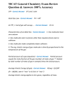 MCAT General Chemistry Exam Review Question & Answers 100% Accuracy 