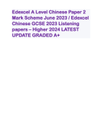 Edexcel A Level Chinese Paper 2 Mark Scheme June 2023 / Edexcel Chinese GCSE 2023 Listening papers – Higher 2024 LATEST UPDATE GRADED A+
