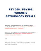 PSY 368 / PSY368 FORENSIC PSYCHOLOGY EXAM 2