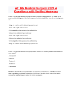 ATI RN Medical Surgical 2024A Questions with Verified Answers