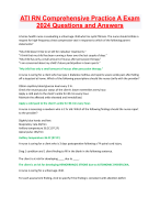 ATI RN Comprehensive Practice AExam 2024 Questions and Answers