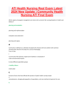 ATI Health Nursing Real Exam Latest  2024 New Update | Community Health Nursing ATIFinalExam