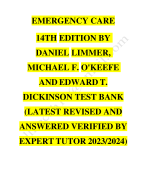 Test bank emergency care 14th edition daniel limmer compressed 2023-2024 Latest Update