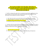 TEST BANKS NURSING PSYCHIATRIC: HESI MENTAL HEALTH RN QUESTIONS AND ANSWERS TEST BANKS AND ACTUAL EXAMS (LATEST UPDATE 2024) RATED A+ DOWNLOAD TO SCORE A+