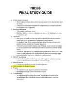 NR 599 Final Exam Study Guide (Version 1) / NR599 Final Exam Study Guide (LATEST 2021): Chamberlain College Of Nursing (Updated Guide , Already Graded A)