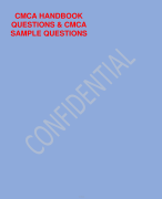 CMCA HANDBOOK  QUESTIONS & CMCA  SAMPLE QUESTIONS