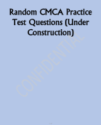 Random CMCA Practice  Test Questions (Under  Construction) 
