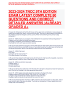 2023-2024 TNCC 9TH EDITION EXAM LATEST COMPLETE 80 QUESTIONS AND CORRECT DETAILED ANSWERS |ALREADY GRADED A+