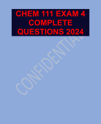 CHEM 111 EXAM 4  COMPLETE  QUESTIONS 2024 CHEM 111 EXAM 4  COMPLETE  QUESTIONS 2024