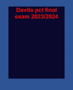 Davita pct final  exam 2023/2024 Davita pct final  exam 2023/2024 Davita pct final  exam 2023/2024 