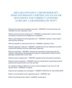  ONS/ONCC CHEMOTHERAPY IMMUNOTHERAPY CERTIFICATE ACTUAL EXAM 150 QUESTIONS AND CORRECT VERIFIED ANSWERS(RECOMMENDED 2024-2025 VERSION) ATED A+ BY EXPERTS 