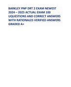 BARKLEY PNP DRT 2 EXAM NEWEST 2024 – 2025 ACTUAL EXAM 100 UQUESTIONS AND CORRECT ANSWERS WITH RATIONALES VERIFIED ANSWERS GRADED A+