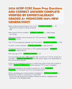 2024 ACRP CCRC Exam Prep Questions AND CORRECT ANSWERS COMPLETE VERIFIED BY EXPERTS|ALREADY GRADED A+ HIGHSCORE 100% NEW GENERATION!!!