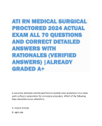 ATI PEDIATRICS  PROCTORED EXAM AND RN  MATERNAL PROCTORED  EXAM WITH NGN LATEST  EXAM 2024 ACTUAL EXAM  QUESTIONS AND WELL  ELABORATED ANSWERS  (100% CORRECT VERIFIED  ANSWERS) LATEST  UPDATES | ALREADY  GRADED A+ (REVISED  EXAM) 