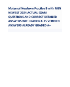 Maternal Newborn Practice B with NGN NEWEST 2024 ACTUAL EXAM QUESTIONS AND CORRECT DETAILED ANSWERS WITH RATIONALES VERIFIED ANSWERS ALREADY GRADED A+