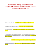 CPO TEST QUESTIONS AND  VERIFIED ANSWERS 2023/2024 LATEST  UPDATE GRADED A+