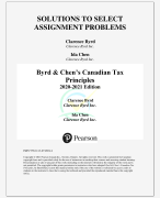  2024-2025 BYRD & CHEN'S CANADIAN TAX PRINCIPLES SOLUTIONS TO SELECT ASSIGNMENT PROBLEM ALREADY A GRADED BY EXPERTS|HIGHLY RECOMMENDED|NEW AND REVISED