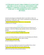  2024 - 2025 ATI PHARMACOLOGY PROCTORED | PROCTORED PHARMACOLOGY ATI EXAM RETAKE QUESTIONS AND ANSWERS HIGHLY RECOMMENDED VERSION FOR 2024-2025 RATED A + AND REVISED |NEW!