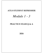 ATLS STUDENT REFRESHER MODULE 1 - 3 PRACTICE EXAM Q & A 2024