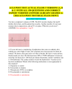 ACLS POST TEST ACTUAL EXAMS 3 VERSIONS (A, B  & C) WITH ALL 150 QUESTIONS AND CORRECT  EXPERT VERIFIED ANSWERS ALREADY GRADED A+  / 2024 ACLS POST TEST REAL EXAM (NEW!!)