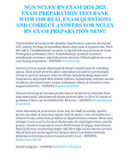 NGN NCLEX RN EXAM 2024-2025  EXAM PREPARATION TEST BANK WITH 1100 REAL EXAM QUESTIONS  AND CORRECT ANSWERS FOR NCLEX  RN EXAM PREPARATION NEW!!