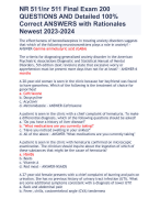 NR 511 Final Exam 200  QUESTIONS AND Detailed 100%  Correct ANSWERS with Rationales Newest 2023-2024/ NR 511 latest final exam 2024 with 200 real exam questions and correct answers already graded A+ (brand new!!)