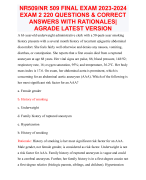NR509 / NR 509 FINAL EXAM 2023-2024  EXAM 2 WITH 220 EXAM QUESTIONS AND CORRECT  ANSWERS WITH RATIONALES GRADED A+  (LATEST VERSION)