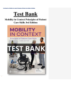 Test Bank For Mobility in Context Principles of Patient Care Skills 3rd Edition All Chapters (1-15) 