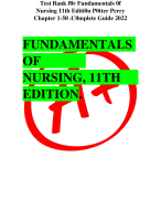 Test Bank for Fundamentals of Nursing 11th Edition Potter Perry Chapter 1-50 .Complete Guide 2022
