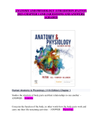 ANATOMY AND PHYSIOLOGY 11TH EDITION (PATTON  2023) CHAPTER 1 AND 2 QUESTIONS AND ANSWERS|  AGRADED