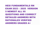 HESI FUNDAMENTALS RN EXAM 2023 – 2025 VERSION 5 NEWEST ALL 95 QUESTIONS AND CORRECT DETAILED ANSWERS WITH RATIONALES VERIFIED ANSWERS GRADED A+