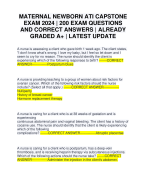 MATERNAL NEWBORN ATI CAPSTONE EXAM 2024 | 200 EXAM QUESTIONS AND CORRECT ANSWERS | ALREADY GRADED A+ | LATEST UPDATE