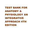 TEST BANK FOR  ANATOMY &  PHYSIOLOGY AN  INTEGRATIVE  APPROACH 4TH  EDITION