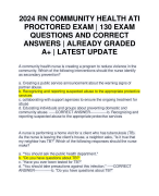 2024 RN COMMUNITY HEALTH ATI PROCTORED EXAM | 130 EXAM QUESTIONS AND CORRECT ANSWERS | ALREADY GRADED A+ | LATEST UPDATE