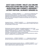 ACCT 3222-3 EXAM 1 WILEY LSU ONLINE PRACTICE EXAM AND STUDY GUIDE | ALL QUESTIONS AND CORRECT ANSWERS | LATEST EDITION | ALREADY GRADED A+