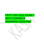 PSYC 230 UIUC EXAM 1  WITH CORRECT  ANSWERS 2023\2024