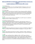 2024 CLG 0010 DoD Governmentwide Commercial Purchase Card Overview  Lesson 1 Complete Questions & Answers (Solved) 100% Correct