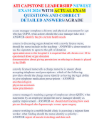 ATI CAPSTONE LEADERSHIP NEWEST  EXAM 2024 WITH ACTUAL EXAM QUESTIONS AND CORRECT  DETAILED ANSWERS/AGRADE