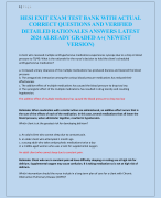 HESI EXIT EXAM TEST BANK WITH ACTUAL  CORRECT QUESTIONS AND VERIFIED  DETAILED RATIONALES ANSWERS LATEST  2024 ALREADY GRADED A+( NEWEST  VERSION)