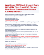 West Coast EMT Block 4 Latest Exam  2023-2024 West Final Exam Questions