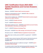 UHC Certification Exam 2023-2024  Update Questions and Correct Answers  Rated A+ AND SMART ANSWERS