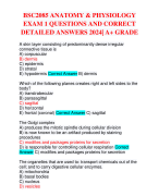 BSC2085 ANATOMY & PHYSIOLOGY EXAM 1 QUESTIONS AND CORRECT DETAILED ANSWERS 2024| A+ GRADE
