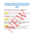 ATI PEDIATRIC 2024 EXAM TEST BANK/2024 PEDIATRIC ATI PROCTORED EXAM QUESTIONS AND CORRECT ANSWERS WITH RATIONALES (DETAILED ANSWERS) COMPLETE EXAM |AGRADE