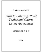DATA ANALYSIS INTRO TO FILTERING, PIVOT TABLES AND CHARTS LATEST ASSESSMENT MODULE 2 Q & A 2024