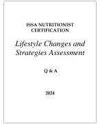 ISSA NUTRITIONIST CERTIFICATION LIFESTYLE CHANGES AND STRATEGIES ASSESSMENT Q & A 2024