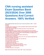 CNA nursing assistant  Exam Question Bank  2023/2024| Over 2000  Questions And Correct  Answers. 100% Verified