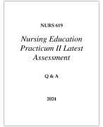 NURS 619 NURSING EDUCATION PRACTICUM II LATEST ASSESSMENT Q & A 2024  (DREXEL UNI)