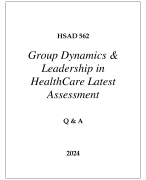 HSAD 562 GROUP DYNAMICS & LEADERSHIP IN HEALTHCARE LATEST ASSESSMENT Q & A 2024  (DREXEL UNI)