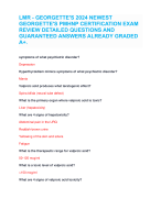 LMR - GEORGETTE'S 2024 NEWEST  GEORGETTE'S PMHNP CERTIFICATION EXAM  REVIEW DETAILED QUESTIONS AND  GUARANTEED ANSWERS ALREADY GRADED  A+.
